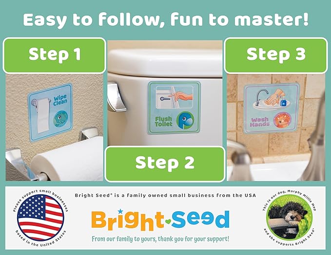 Bright Seed Reusable Magnetic Dinosaurs Potty Training Chart, Potty Training for Boys, Potty Training Sticker Chart, Potty Training Rewards for Boys, 12x10 Inches Magnetic Chart with 28 Chips