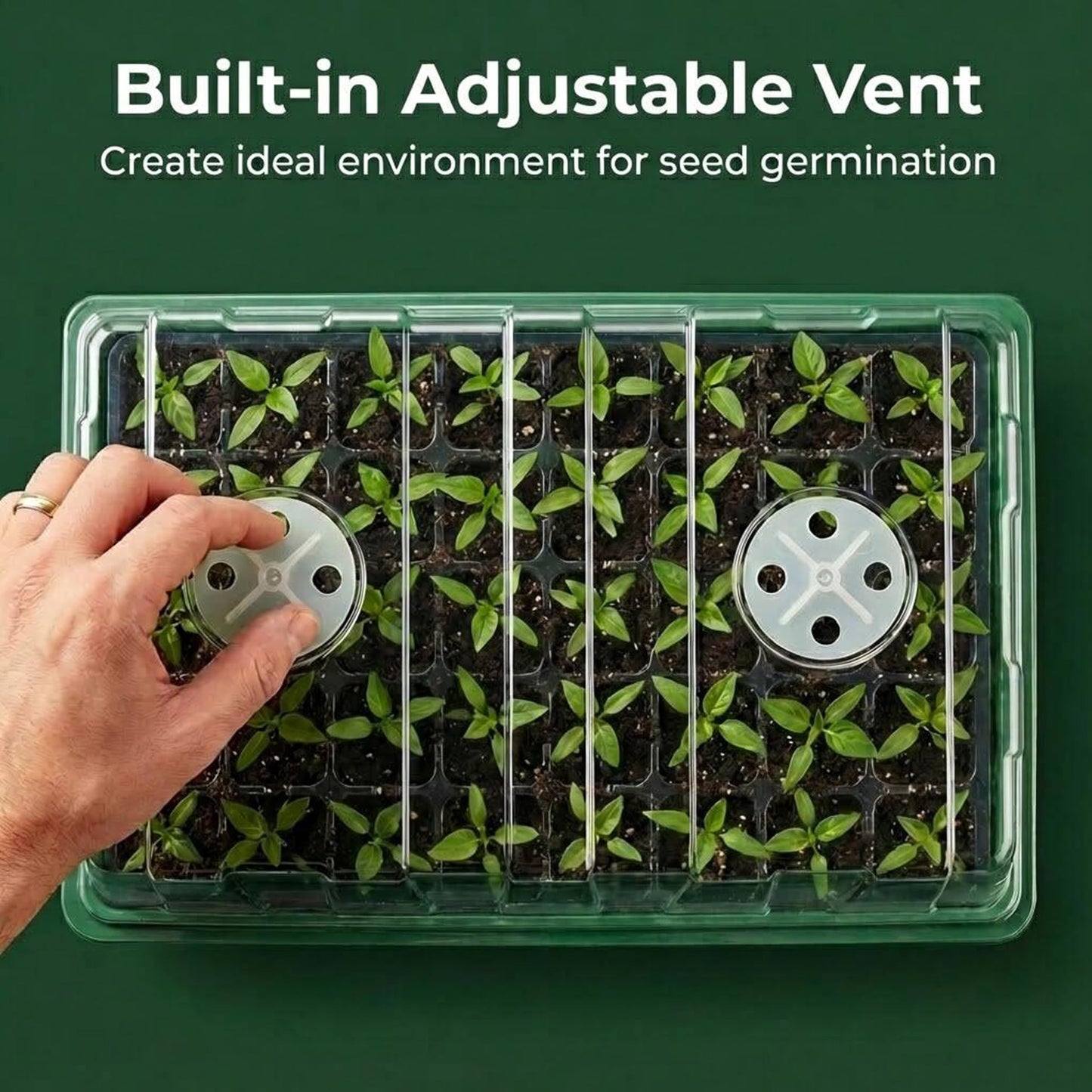 Gardzen 5 Pack BPA Free Seed Starter Tray Kit, 40 Cell Reusable Seedling Trays with Humidity Vented Domes and Base