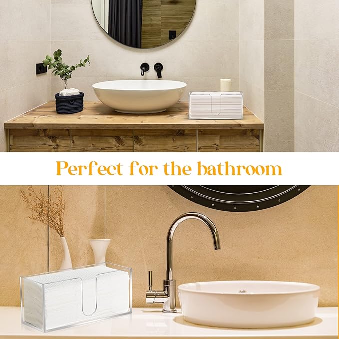4Pack Acrylic Countertop Paper Towel Dispenser, Folded Paper Towel Dispenser Clear Trifold Napkin Holder, Suitable for Z-fold, C-fold or MultiFold Trifold Paper Towels for Bathroom Toilet and Kitchen
