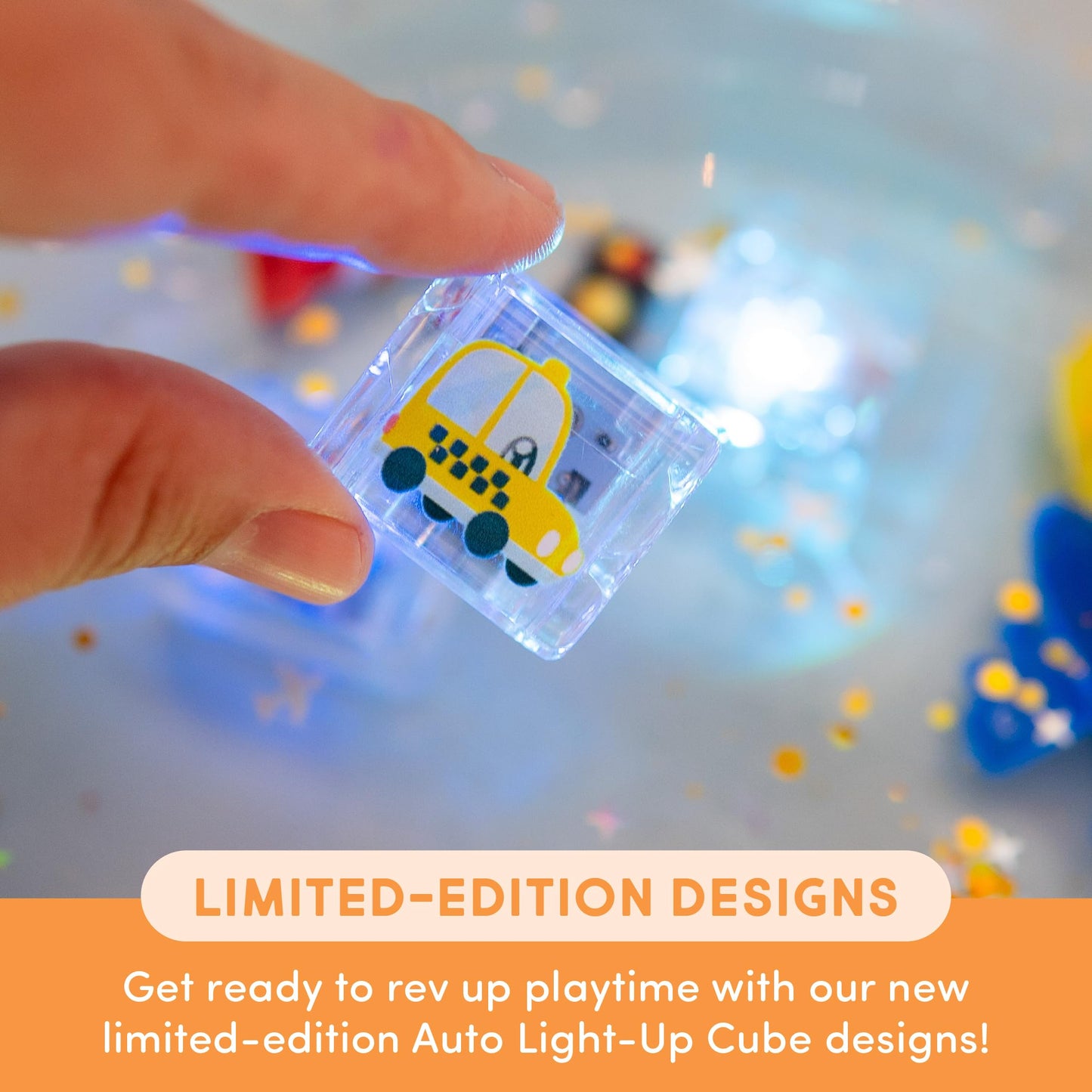 Glo Pals Water-Activated Light-Up Cubes for Bathtime and Sensory Play - Includes 6 Reusable Light-Up Cubes - Sensory Toys and Glowing Bath Cubes for Kids and Toddlers - Auto