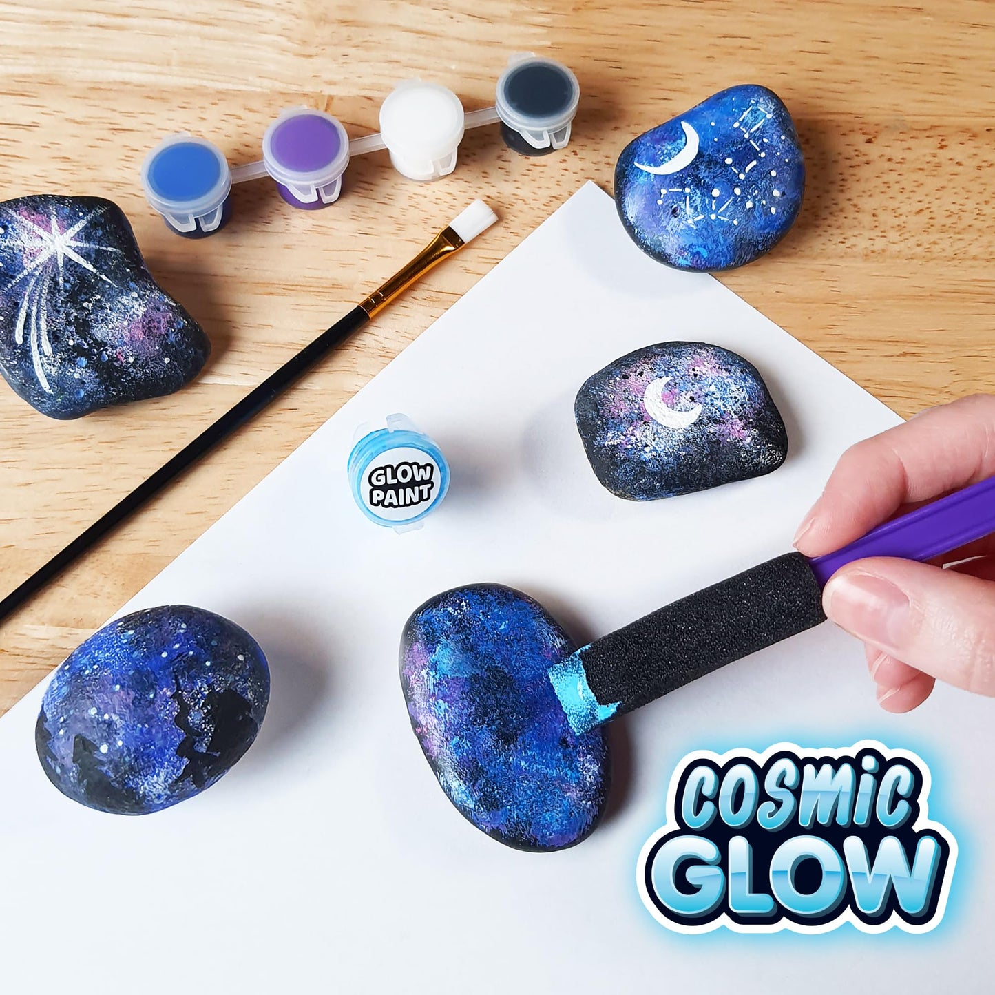 ArtSkills Rock Painting Kit - 18 Rocks - Geode, Mandala & Glow in the Dark Rock Painting, Arts and Crafts for Kids