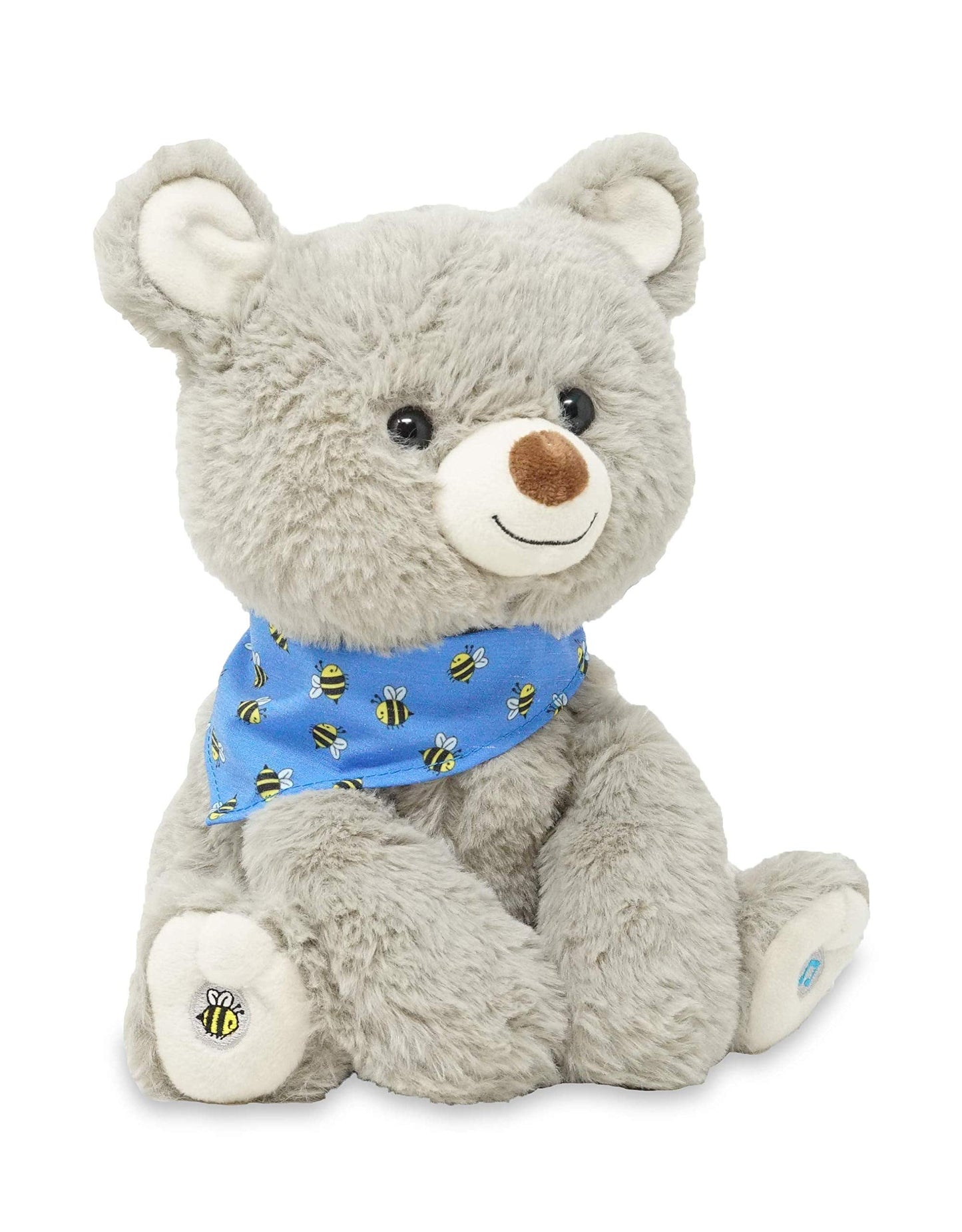 Cuddle Barn My Bear Coby - Animated Bear Cub Stuffed Animal, 11" Gray Singing Plush Toy