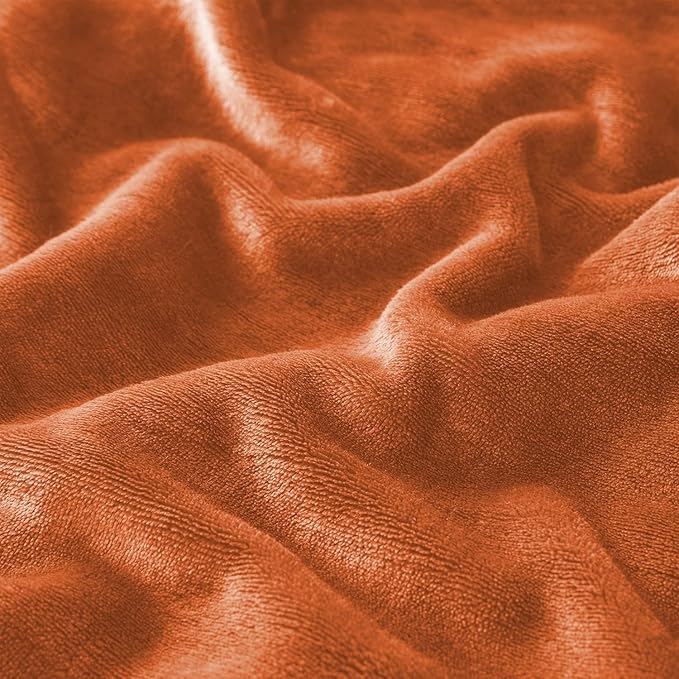 IR Imperial Rooms Rust Sherpa Fleece Throw Blanket for Bed - Wholesale Bulk Pack of 16 Sherpa Blankets - Soft Fluffy Throw Blankets for Hotels, Guest Bedroom, 50x60 Inches