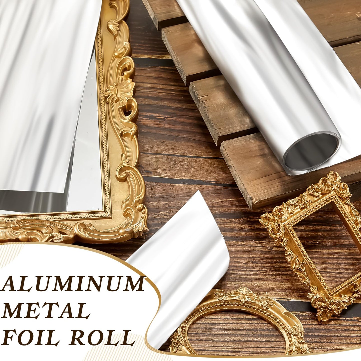 Yaocom 1 Roll Aluminum Metal Crafts DIY Foil 12 Inch x 40 ft x 0.1 mm Thick for Art Project Aluminum Flashing Roll Wide Sheet Multipurpose Metal Sheets for DIY and Crafting Projects (Silver)