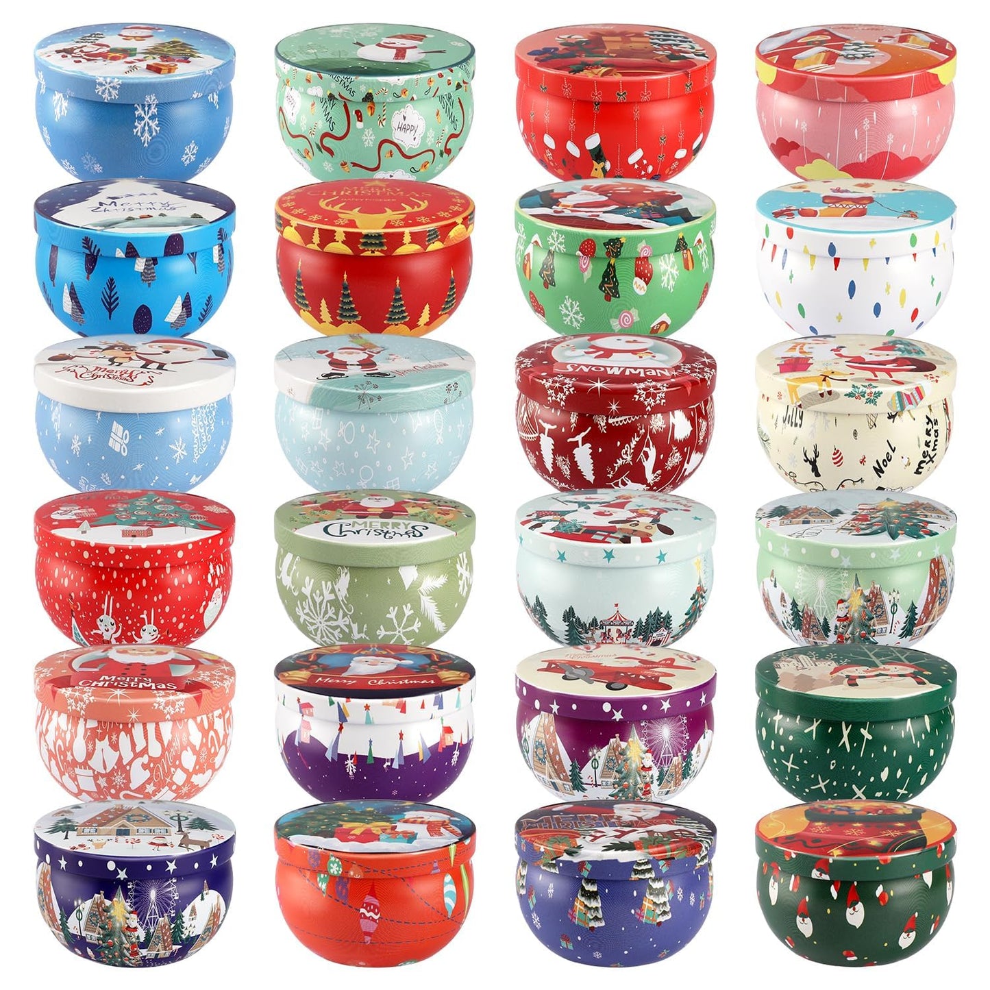 24 Packs Christmas Scented Candles Gift- Aromatherapy Candle-2.5oz Soy Wax-Long Lasting Burn time, Christmas,Advent, Thanksgiving Gifts, Home Decor