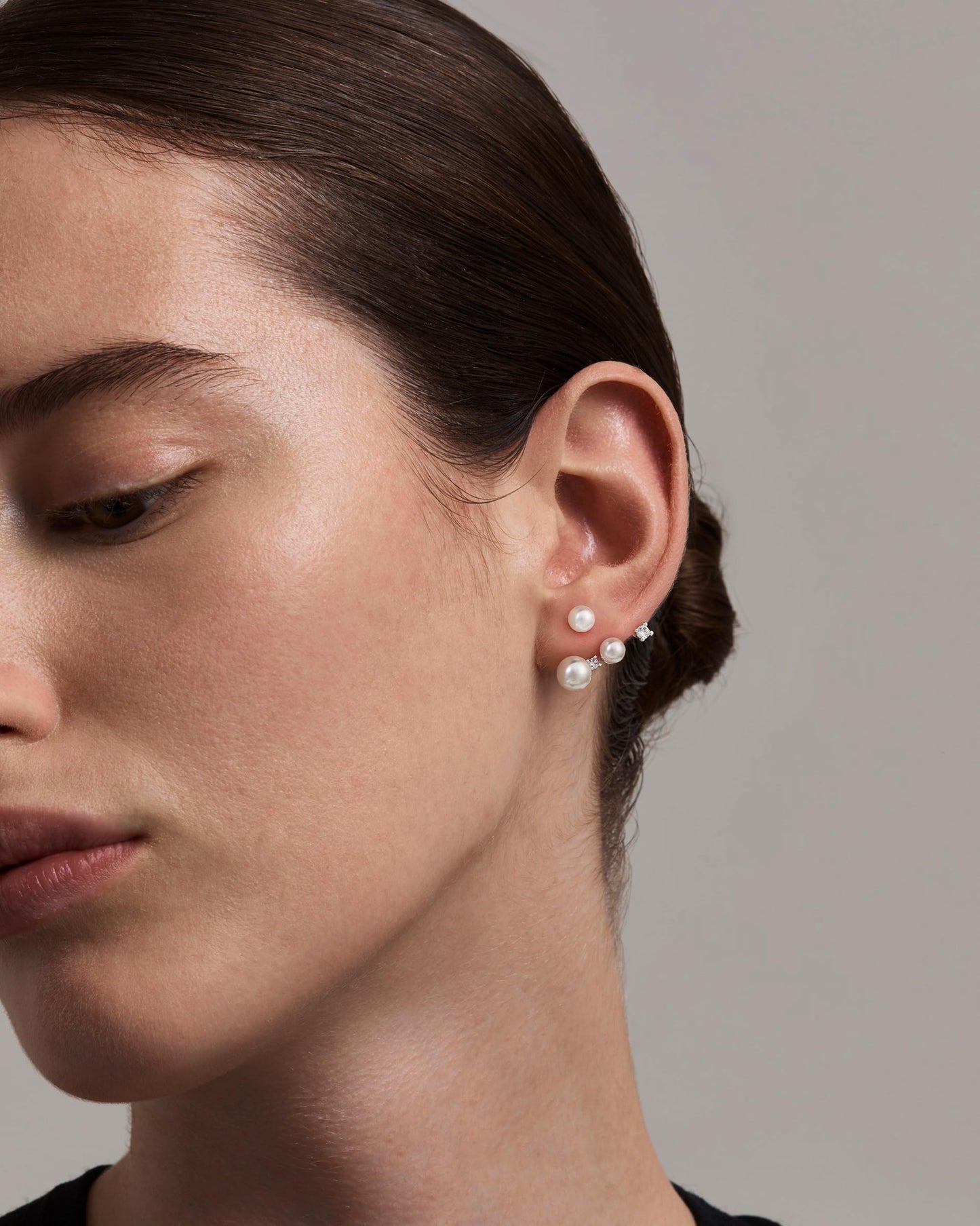 Freekiss Silver Vintage Pearl Ear Jacket Earrings: Dainty Front Back Earrings with Pearl CZ Sterling Silver Plated Bridal Wedding Eearring Set Hypoallergenic Jewelry for Women