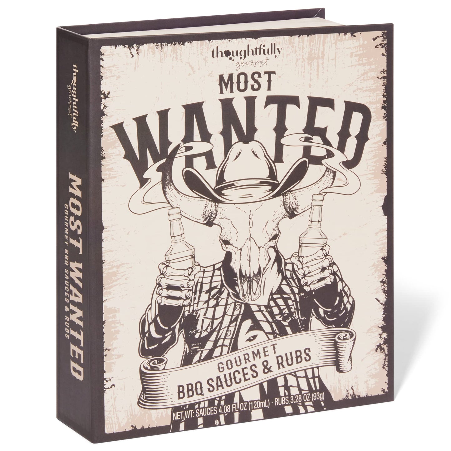 Thoughtfully Gourmet, Wild Western-Themed BBQ Sauce and Rubs Book Gift Set, Includes Honey, Montreal Rub & More, Set of 12