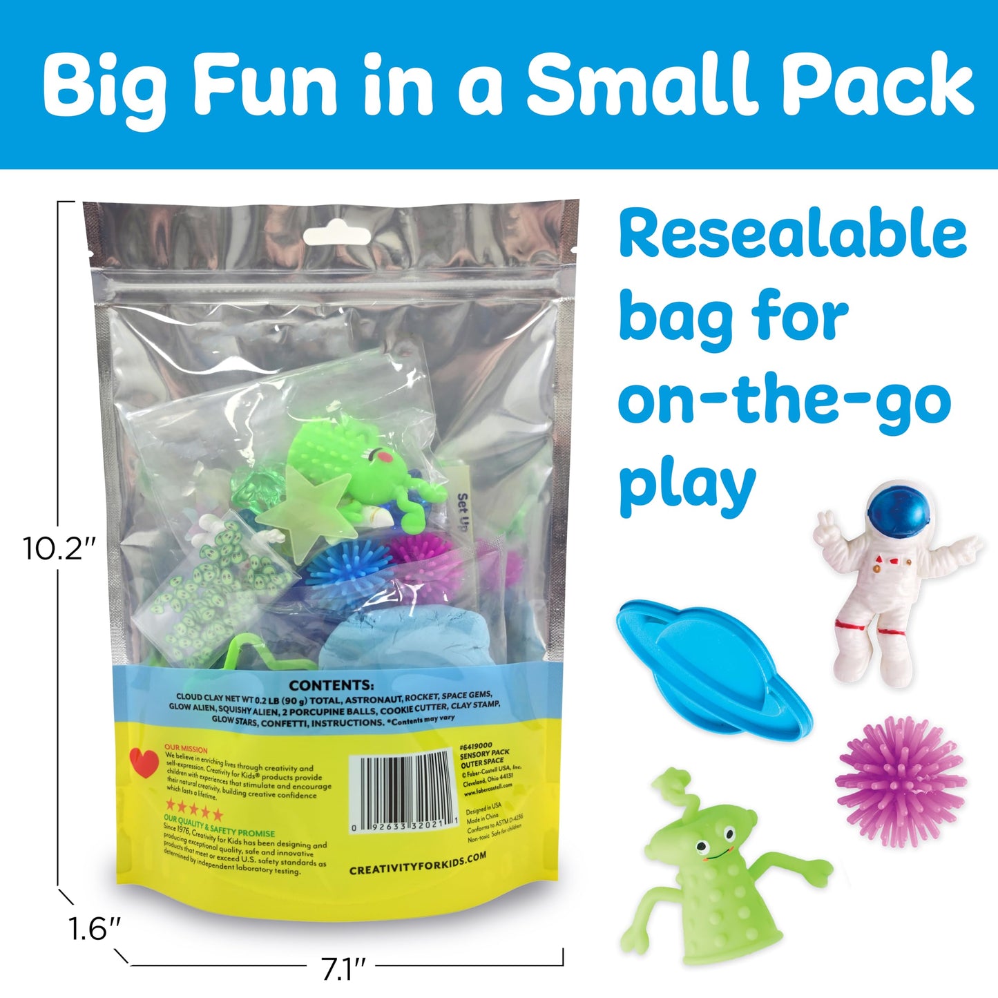Creativity for Kids Sensory Pack: Outer Space - Toddler Activities and Space Toys, Gifts for Kids, Sensory Toys for Toddlers (Ages 3+)