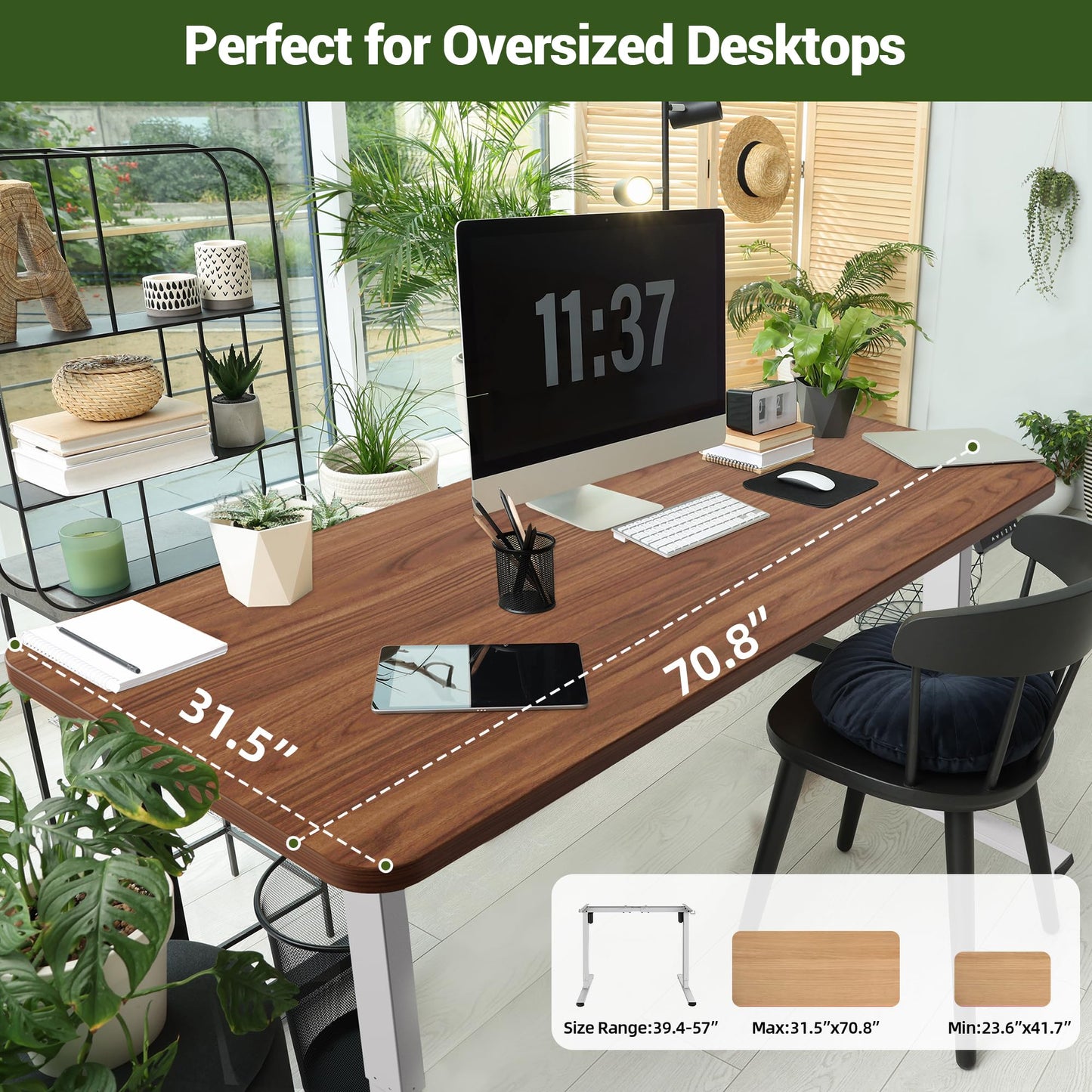 PiomuDek Standing Desk Frame with 330lbs Powerful Dual Motor, Electric Adjustable Height Computer Table Legs, Sit Stand Up Desk Base with Memory Controller, for Home Office, White,ED04NW (Frame Only)