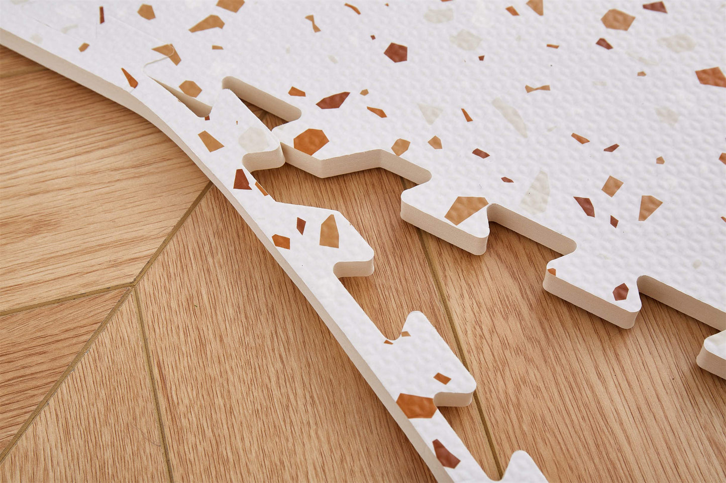 Extra Large Baby Playmat, Non-Toxic EVA Foam, 176cm x 117cm Interlocking Tiles, Easy Clean Crawling Mat for Babies, Infants, Toddlers, Tummy Time (Terrazzo Brown)