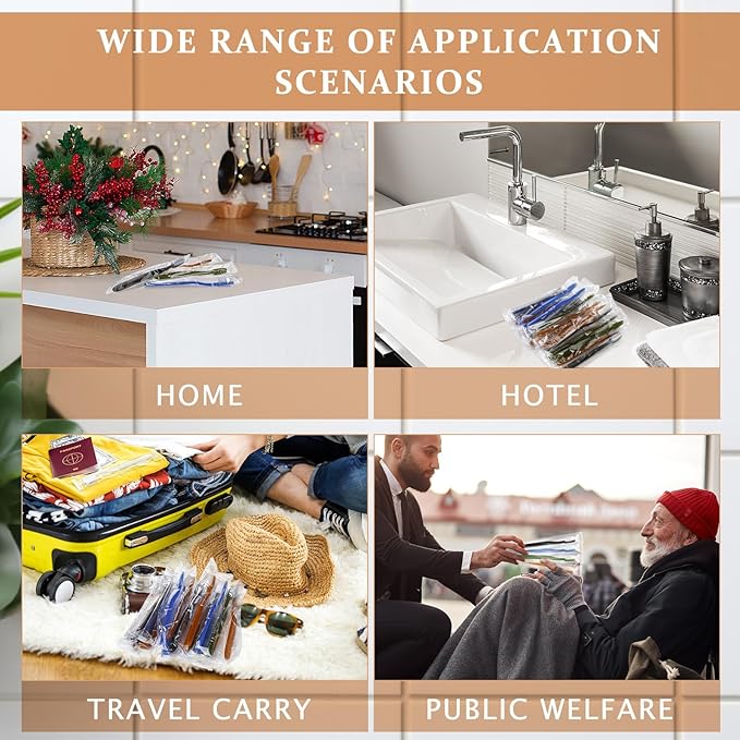 Tioncy 200 Pack Prepasted Disposable Toothbrushes Individual Wrapped Toothbrushes Soft Bristle Travel Toothbrush Single Use Wrapped for Hotel, Camp, Travel and Gift for The Homeless (Morandi Colors)