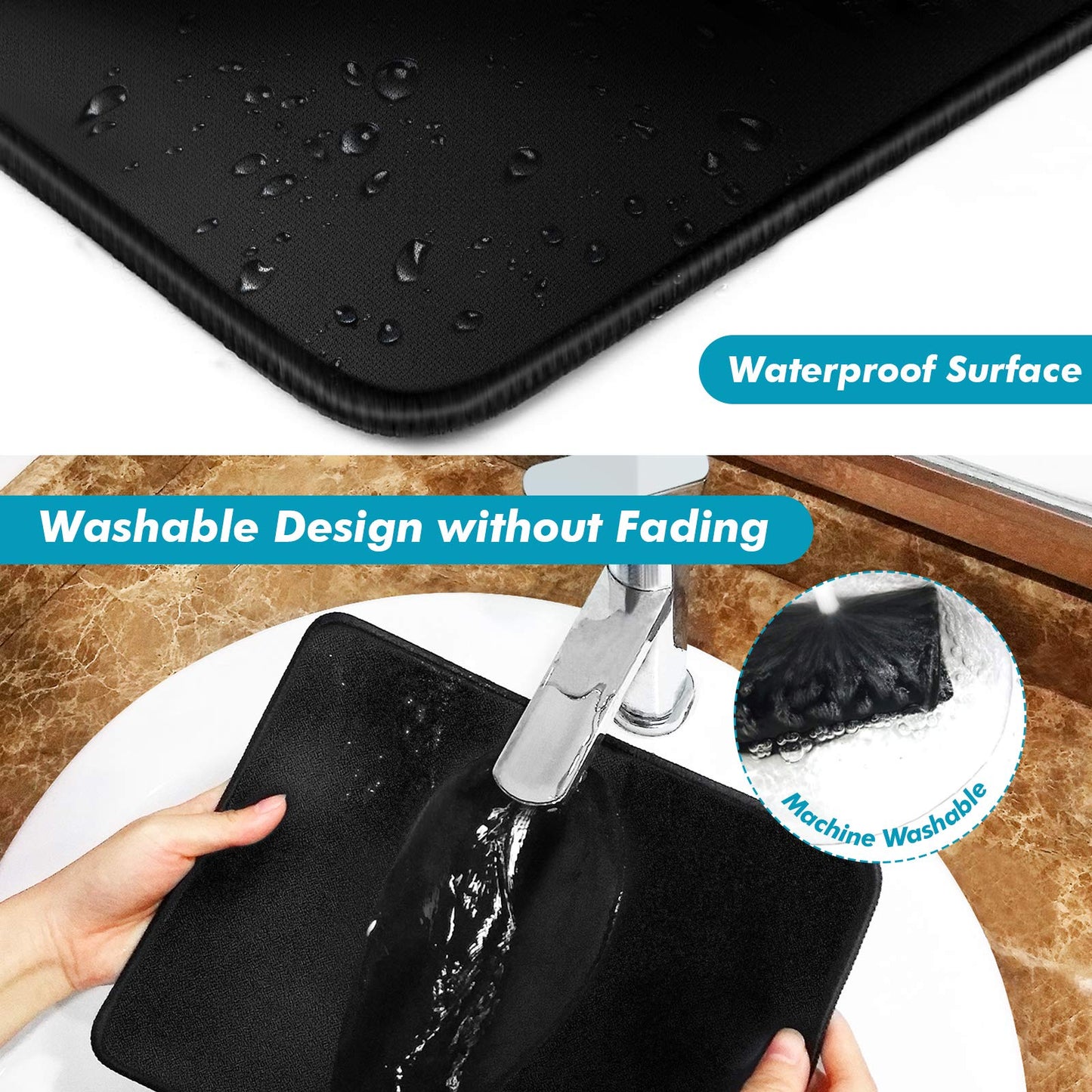 Mouse Pad Bundle Stitched Edges Premium Waterproof Gaming Mouse Mat Pad, Extends Battery Life Non-Slip Rubber Base Thick Black Mousepad for Laptop Computer & PC, 11 x 8.7 inch, Black-Pack of 6
