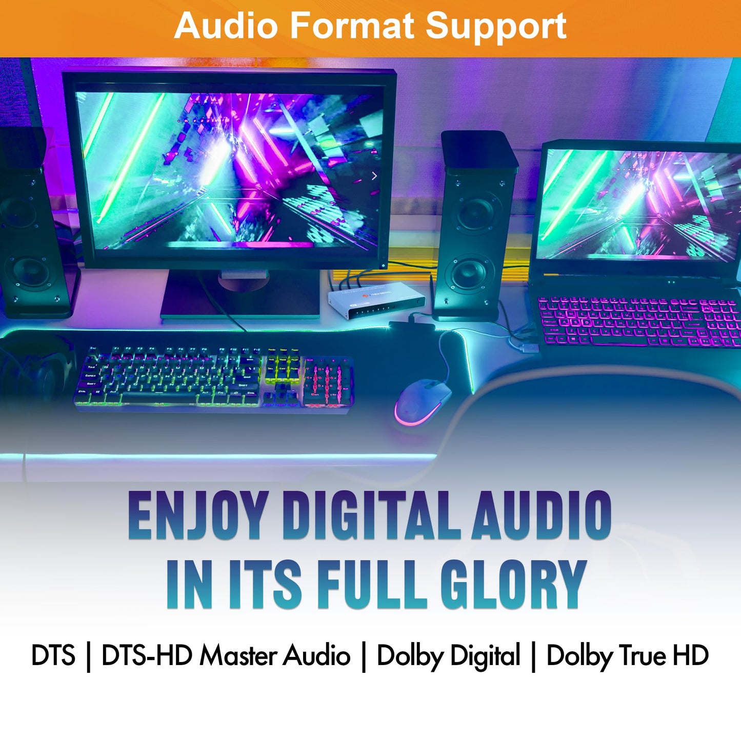 J-Tech Digital 4K 60Hz 4x1 HDMI & USB-C Switch | 3 HDMI + 1 USB-C Input, 1 HDMI Output | Compatible w/HDR & Dolby Vision | IR Remote, Auto Switch, CEC, Digital Audio [JTECH-4KSW3H1C]