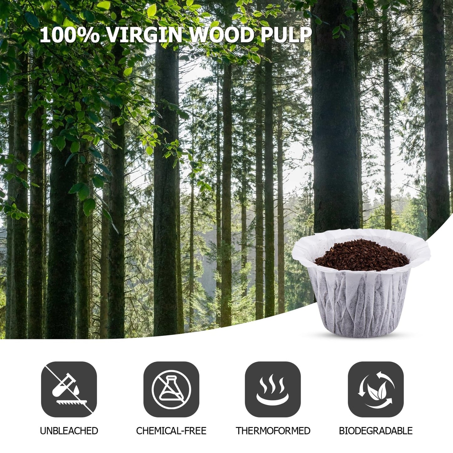 Pro Mael 360 Count Disposable K Cup Filters, Coffee Filter Paper for Keurig Brewers Single Serve 1.0 and 2.0, Use with Reusable K Cup Pods (White)