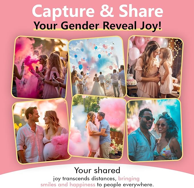 Reveal Fire Extinguisher Set -Gender Reveal Color Smoke Powder Spray - 100% Biodegradable Party Supplies- For Memorable Baby Gender Reveal Decorations & Ideas(Pink)