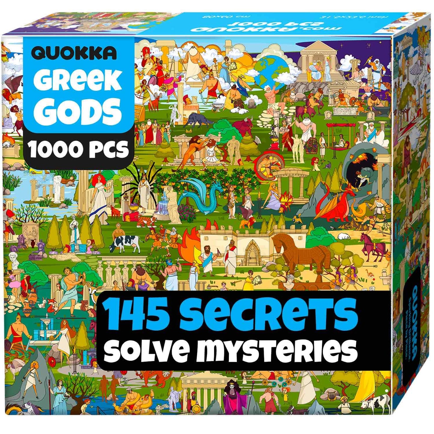 QUOKKA 1000 Piece Jigsaw Puzzle for Adults Greek Gods – Puzzles for Adults 1000 Pieces Premium Box Packaging - Extra Fun with Hidden Secrets & Audio Story – Perfect Relaxation & Creativity & Gift