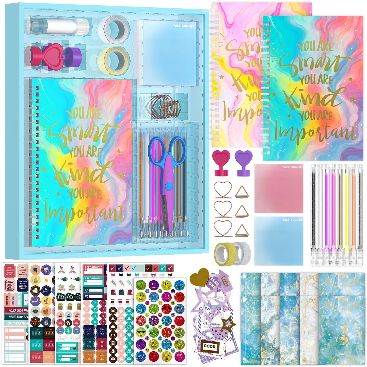 SUPMANGO 2-Pack DIY Journal Kit for Girls Ages 8-14,DIY Journal Set Stationary Birthday Gifts Ideas for Girls,Art Crafts for Tween Kid Scrapbook & Diary Supplies Set