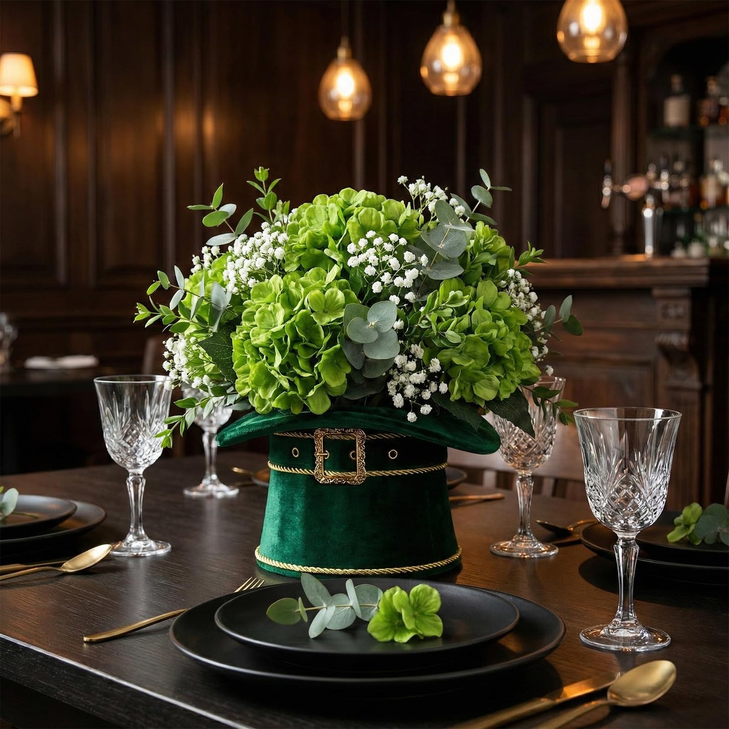 4 Pcs Hydrangea Artificial Flowers Outdoor Silk Bouquets, UV Resistant Green Faux Hydrangeas Flowers for Table Vase Centerpieces Outside Party Wedding St Patrick's Day Home Outdoor Decor (4, Green)