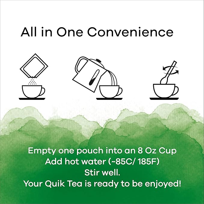 QuikTea Cardamom Chai Tea Latte – 20 Count, Bold Cardamom Flavor, No Preservatives – Just Add Hot Water
