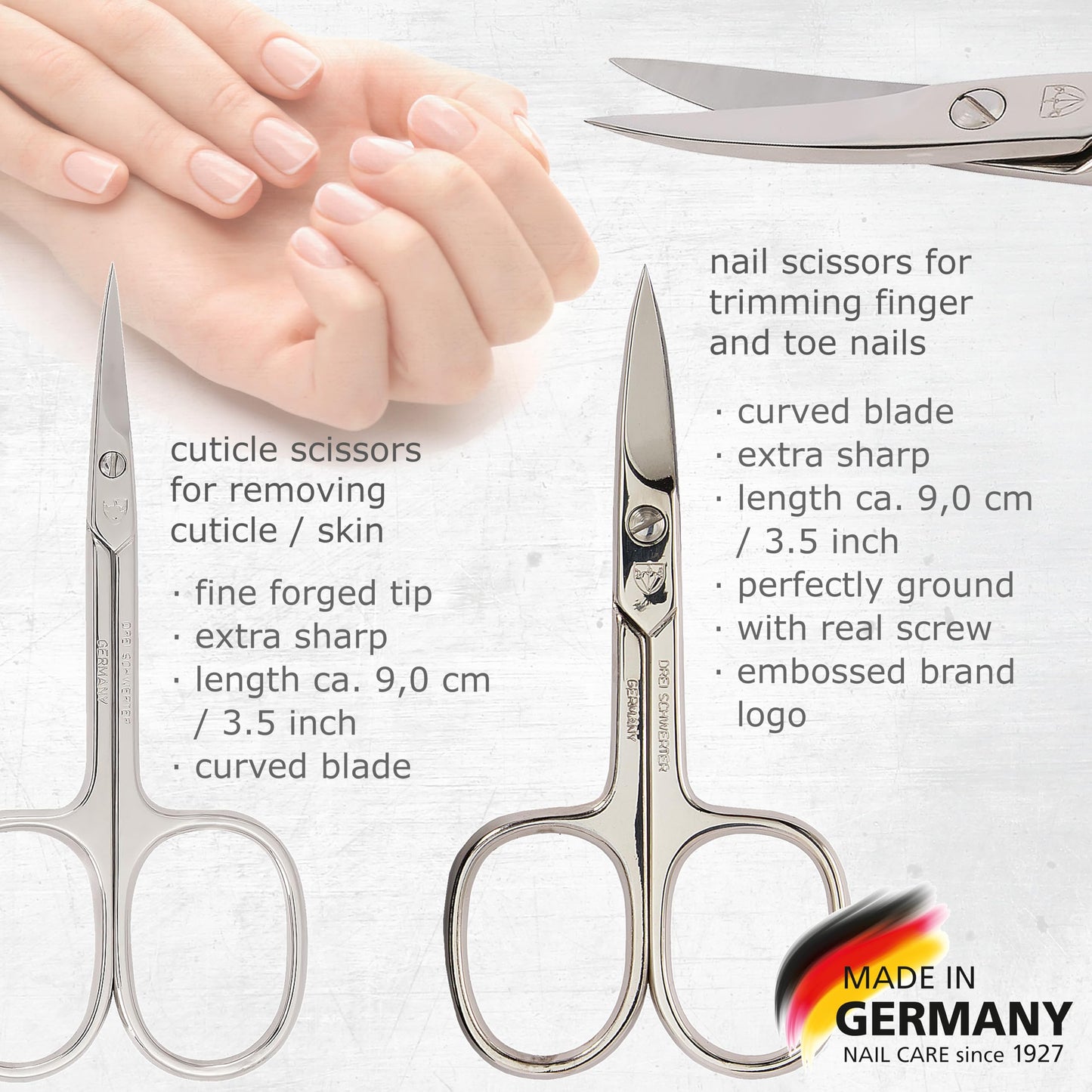 3 Swords Germany - brand quality 8 piece manicure pedicure grooming kit set synthetic leather case light pink - Made in Germany