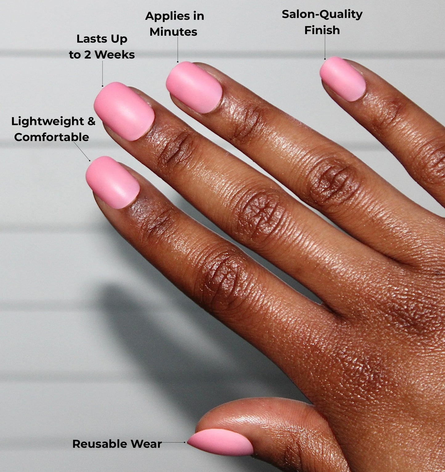 The Beauty Palace Blush Pink Press On Nails – Short Square Oval Shape, Almost Round, Glossy Finish, 24 Nail Pieces Set