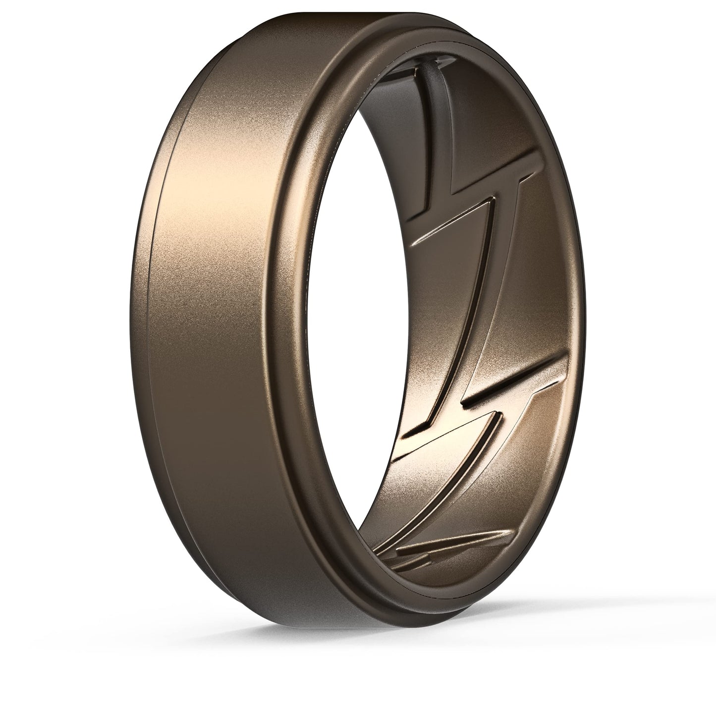 ThunderFit Silicone Wedding Rings for Men Breathable Airflow Inner Grooves, Step Edge Sleek Design Rubber Engagement Bands 8mm Wide 2mm Thick, Variety Multipack 1-7
