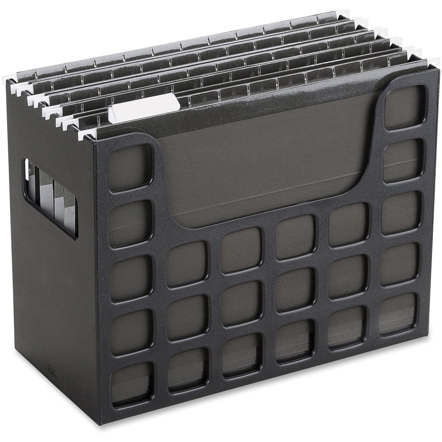 Pendaflex Portable Desktop File, Document Holder for Home and Office, Plastic Organizer Box, Side Handles, Hanging File Folders, Tabs & Inserts, Letter Size, 9-1/2 x 12-3/16 x 6 Inches, Black (23013)