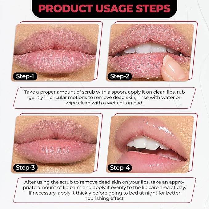 Lip Care Kit – 2-in-1 Lip Scrub and Lip Balm Set – Apple Lip Exfoliator and Peach Lip Balm Hydrating – Complete Set for Gentle Exfoliation and Moisturizing