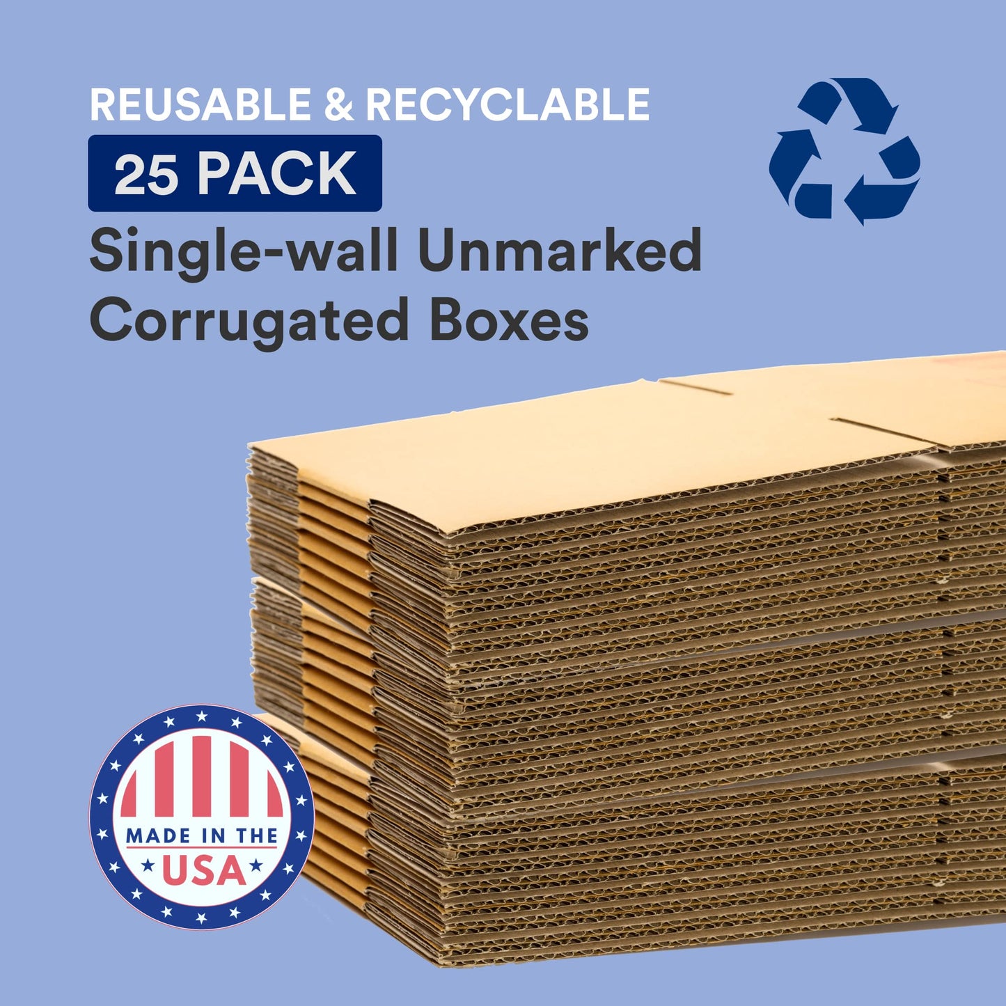 BOX USA 18 1/2 x 12 1/2 x 8 Corrugated Cardboard Boxes, Medium 18.5"L x 12.5"W x 8"H, Pack of 25 | Shipping, Packaging, Moving, Storage Box for Home or Business, Strong Wholesale Bulk Boxes