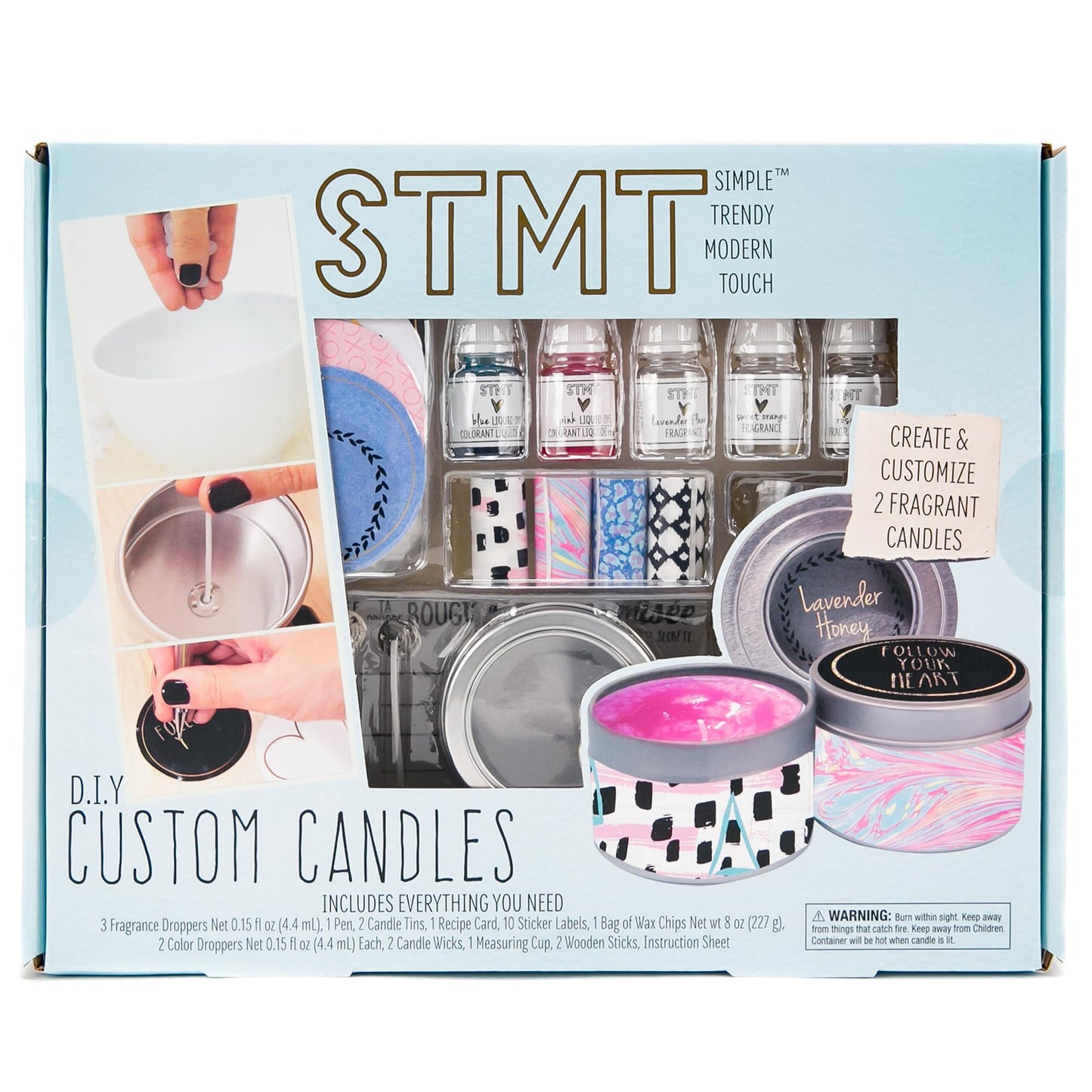 STMT D.I.Y. Custom Candles, Candle Maker Kit, DIY Candle Making Set, Make Your Own Candle Starter Kit for Kids, Ages 8+, Colors may vary