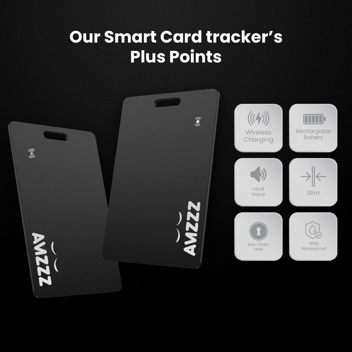 Pack 2 MFi Certified Wallet Tracker Card, Ultra-Slim 0.07in Rechargeable Item Finder, Compatible with Find My App (iOS Only), IP68 Waterproof Bluetooth Tracker Perfect for Wallets, Bags, Passport