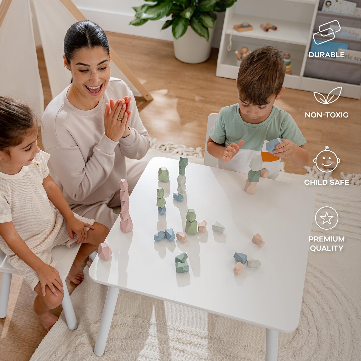 Comfy Cubs Stacking Rocks and Baby Gate Playpen Bundled