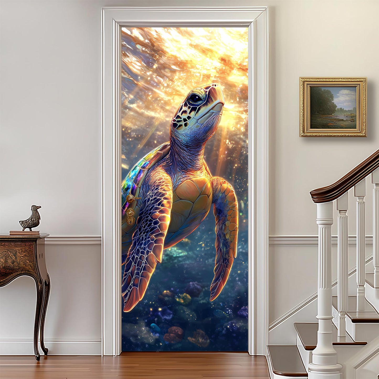 AOHMPT 3D Door Stickers, Peel and Stick Wallpaper ，Self-Adhesive Mural PVC Waterproof Wall Poster for Home Decor 30.3" W x 78.7" H