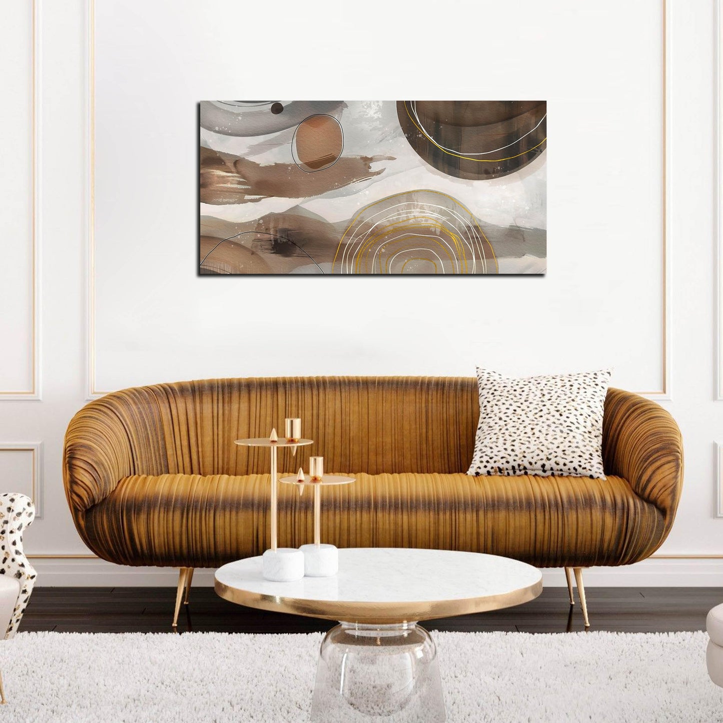 Prepeyssee Grey and Brown Boho Abstract Canvas Wall Art for Living Room Bedroom Home Office Large Abstract Prints Modern Wall Decor Size 20x40