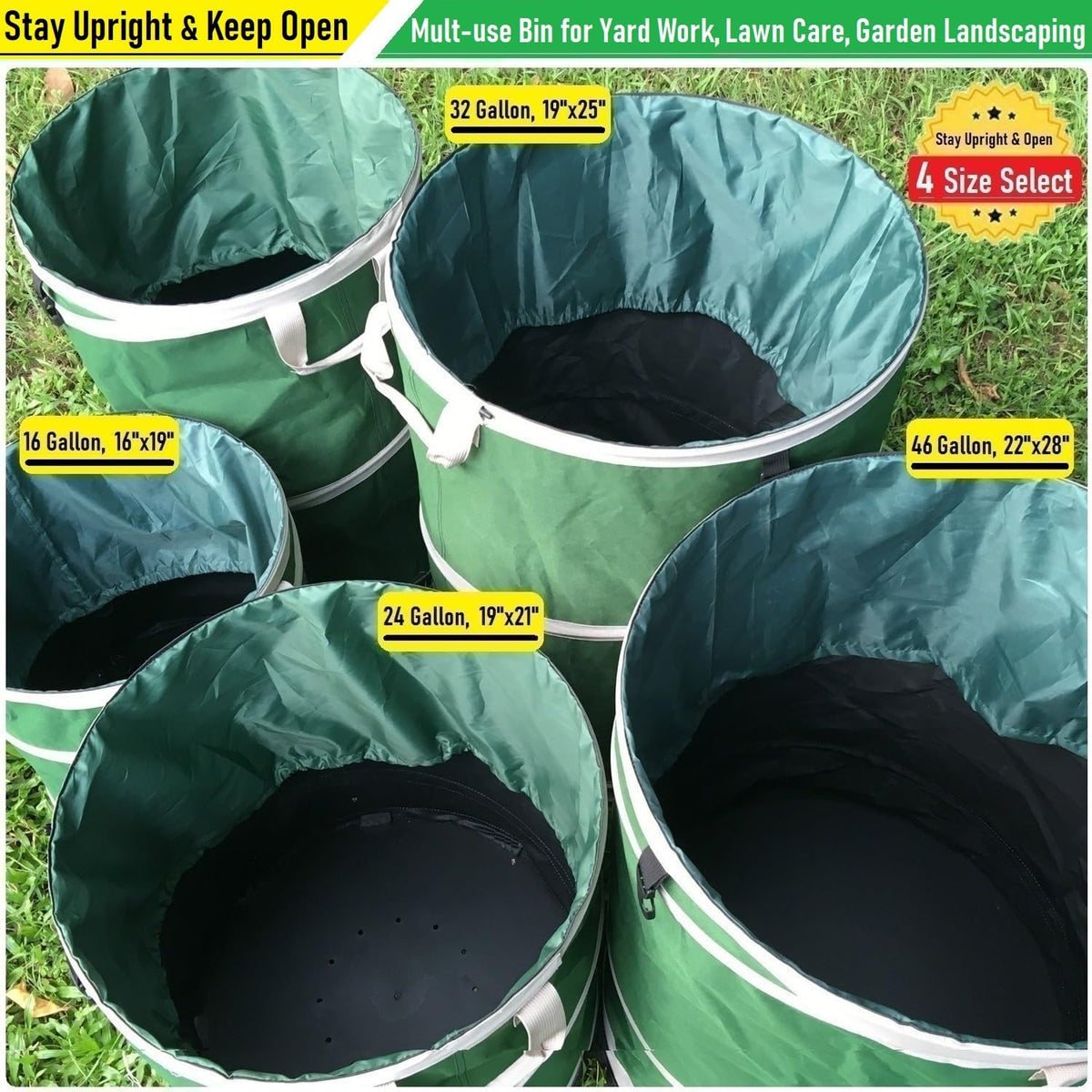2 Pack 32 Gallon Collapsible Trash Can (2 Count)