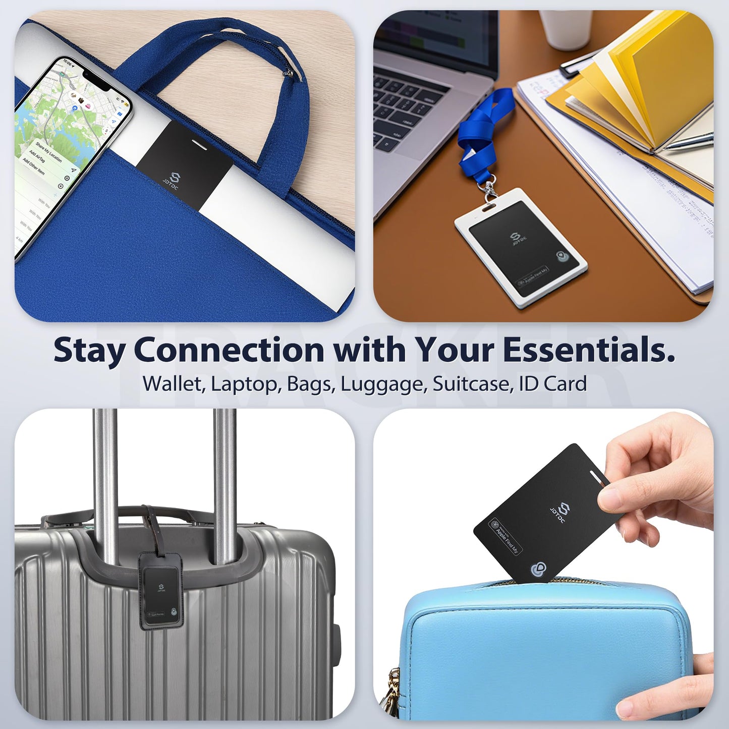 Tracking Card[Apple MFi Certified],Smart Tracker for Wallet Works with Apple Find My (iOS Only),Slim Wallet Tracker, Luggage & Passport,Smart Tracker for Wallet, IP68 Waterproof, 1 Pack