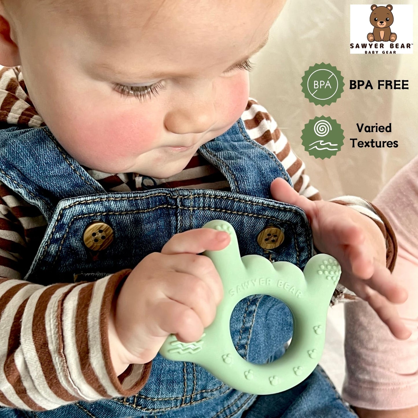 Silicone Hand Teether - I Love You Baby Teething Toy 0-12 Months | BPA - Free Toddlers Teething Relief | Massaging Teethers for Babies 3-6 Months | Infant Toy Teether 6-12 Months - Baby Gift