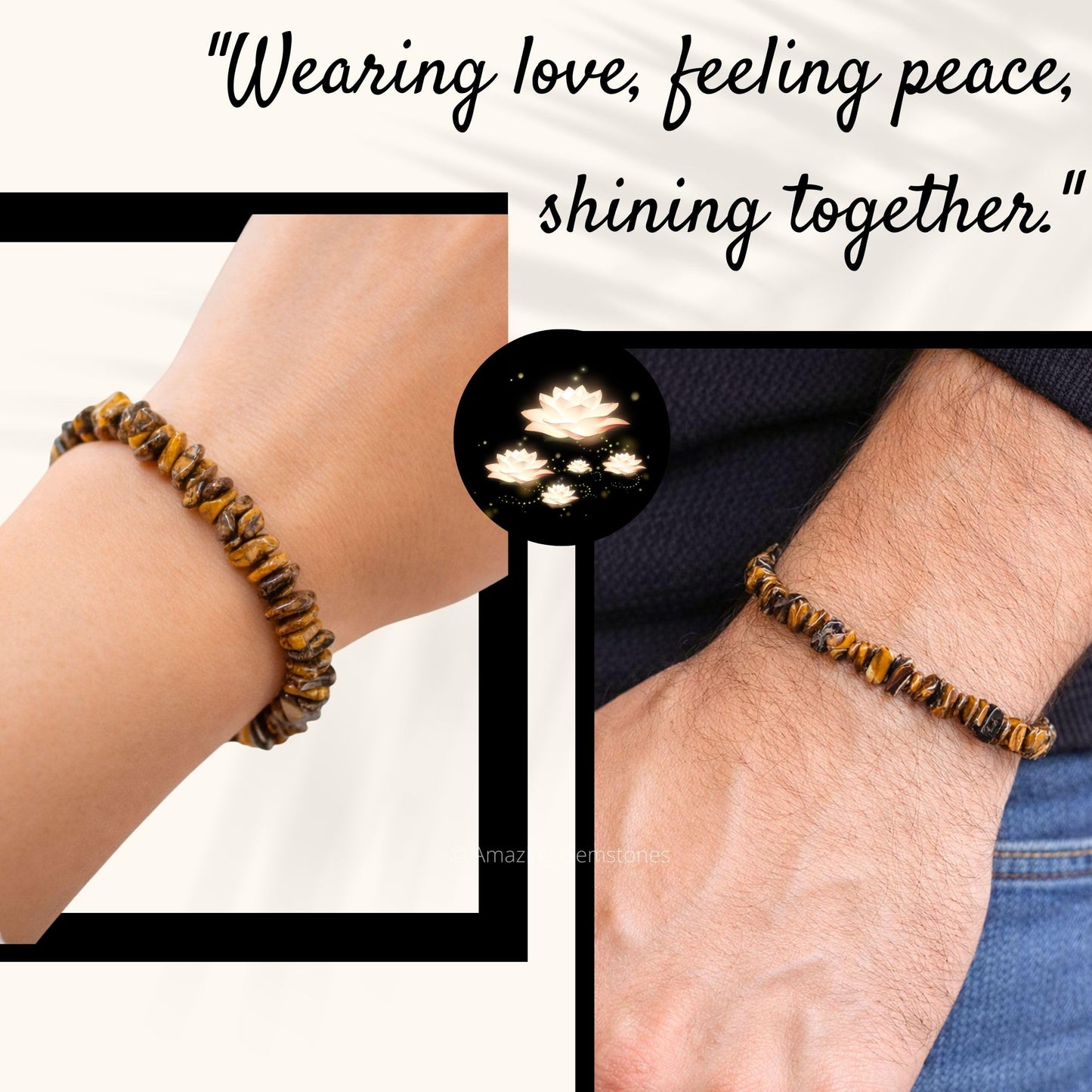 Amazing Gemstone Chips Bracelet (Tiger Eye)