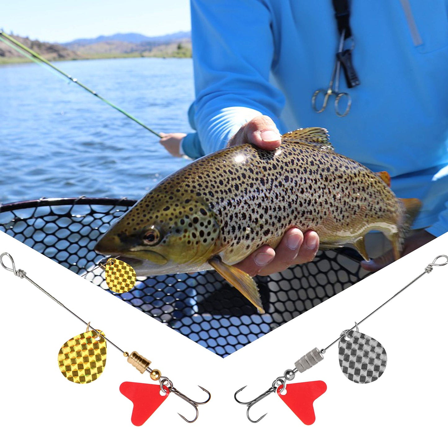 Fishing Spinner Bait Making Kit, 261pcs DIY Fishing Lure Making Kit Buzzbait Spinnerbait Colorado Blades Fishing Spoon Rigs Treble Hook Make Your Own Lures for Bass Trout Walleye Spinner
