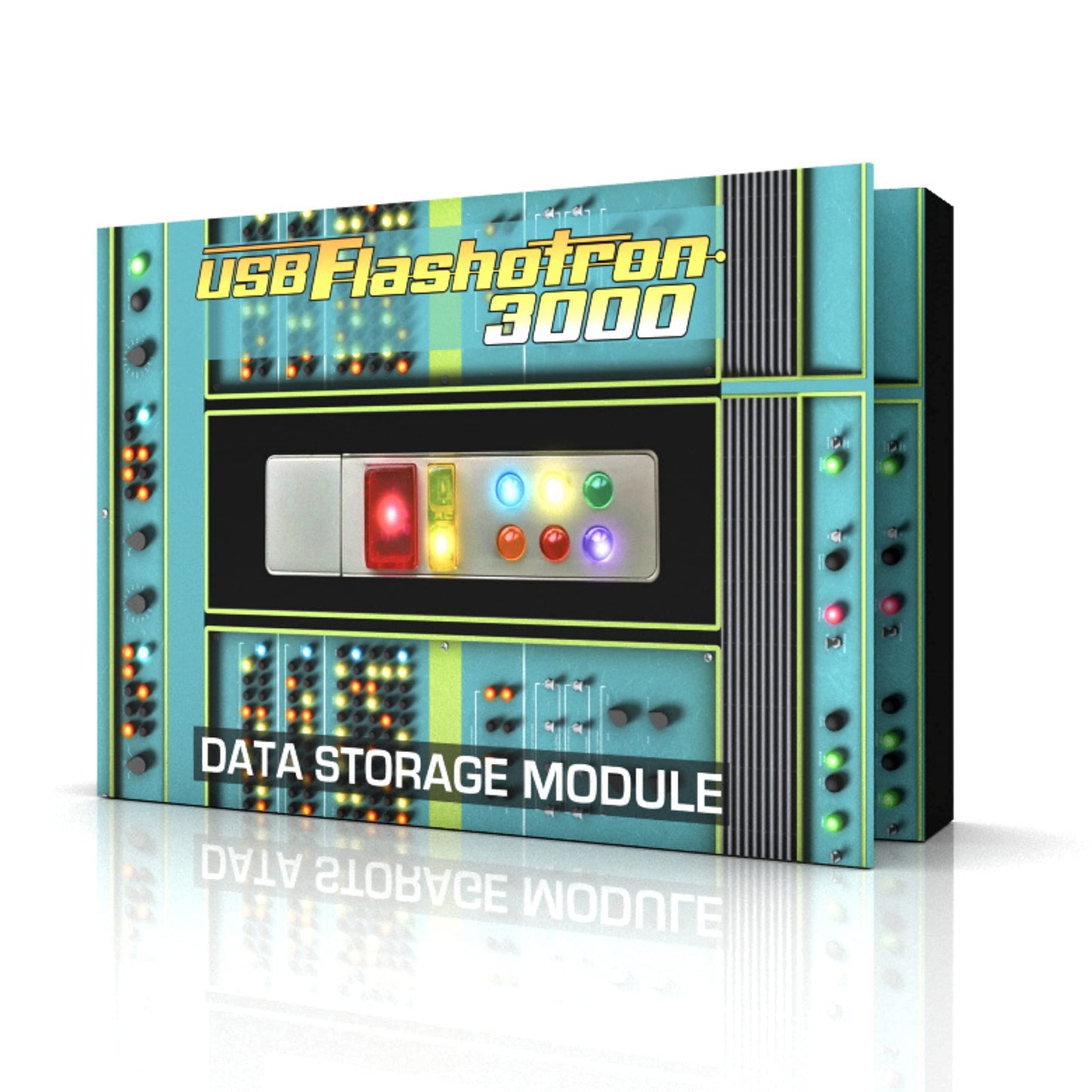 Retro USB Light Up Memory Stick, Flash Drive w/LED 1950's Retro Sci-fi Space Age Action and Totally Cool Storage/Gift Box (Matte Finish)
