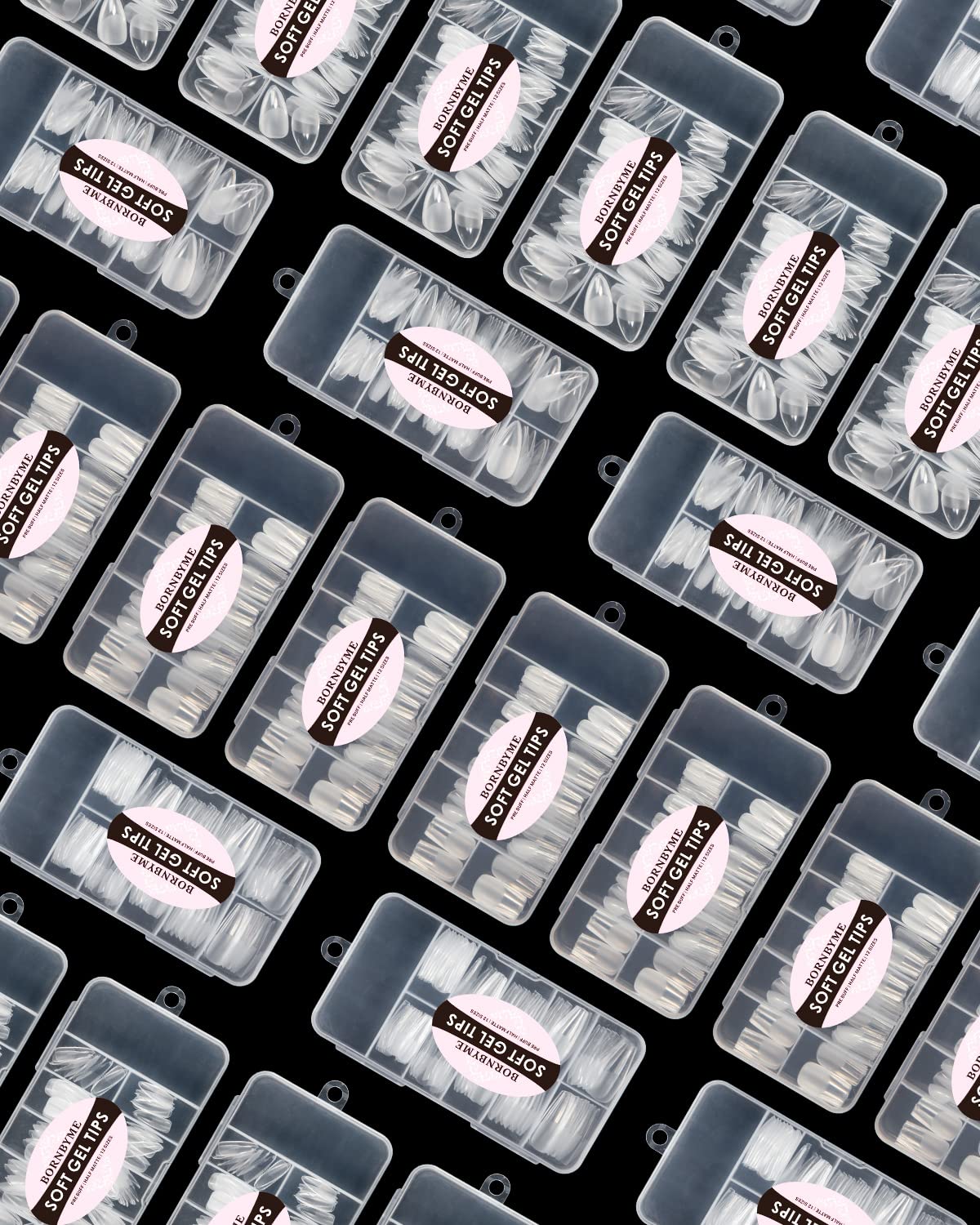 Soft Gel Nail Tips Medium Almond, 120PCS Pre Buff Full Cover Nail Extenison Tips Half Matte Gel Nail Tips BORNBYME