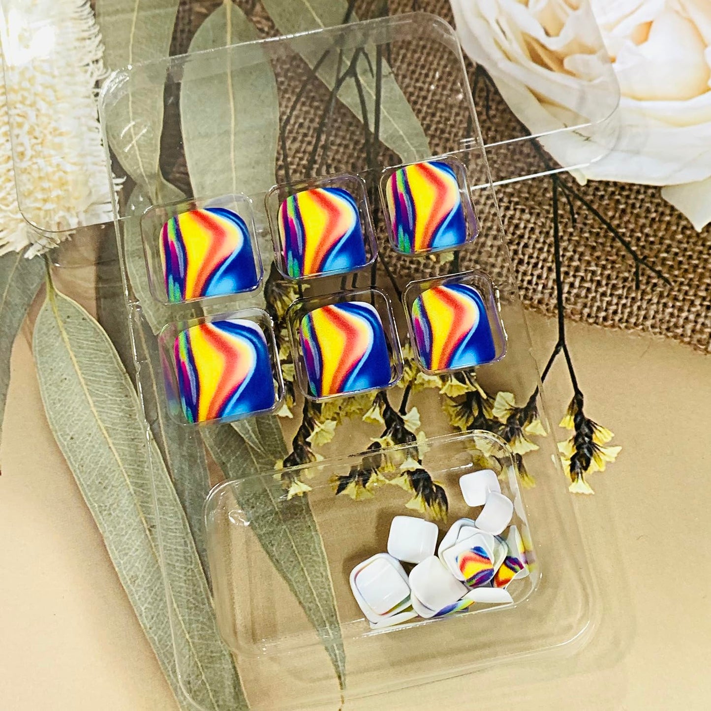 FIEONCIY Press on Toenails with Designs Acrylic Fake Nails for Toe Artificial False Nails with Charms Glue on Toe Nails for Spring Summer Stick on Toenails for Women Girls(JY158)