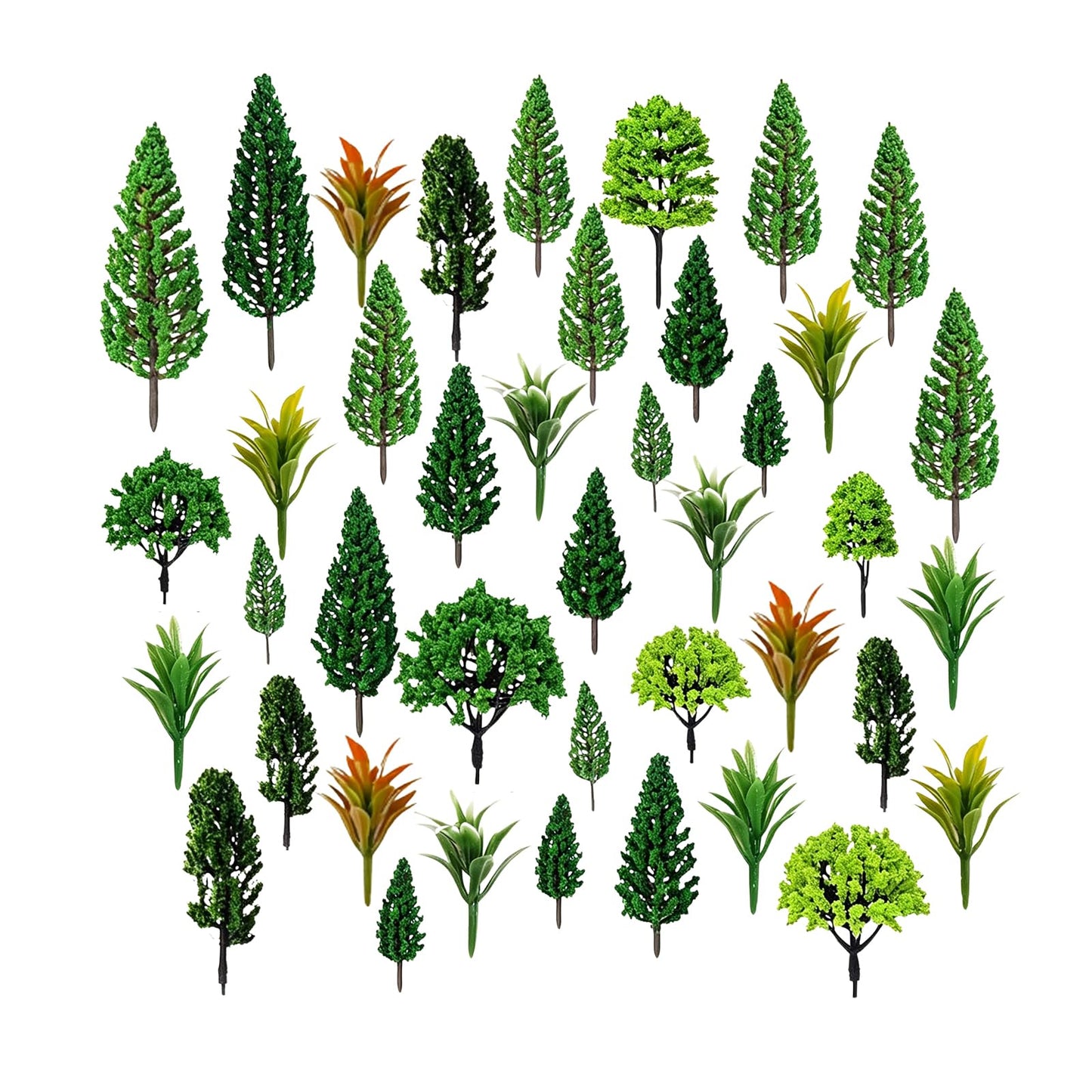 Choisonye Model Trees 1.1-5.1inch Mixed Diorama Green Model Trees Colorful Grass Architecture Mini Trees for Crafts Building Model Railway Scenery Landscape Supplies