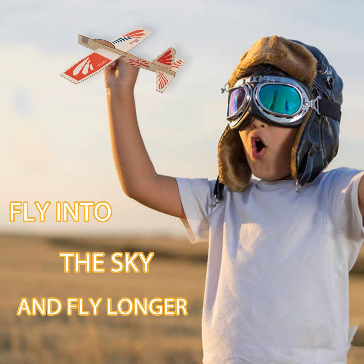 Barsha Space 4-Pack Balsa Wood Airplane Glider Kits for Kids - Model Toy Airplane Set | Perfect for Outdoor Flying in Yards, Parks & Open Spaces