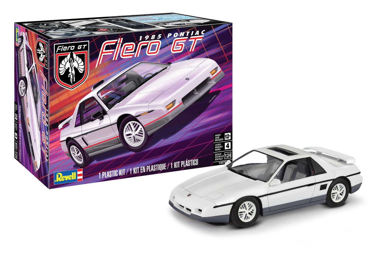 Revell 14573 1985 Pontiac Fiero GT 1:24 Scale 79-Piece Skill Level 4 Model Building Kit