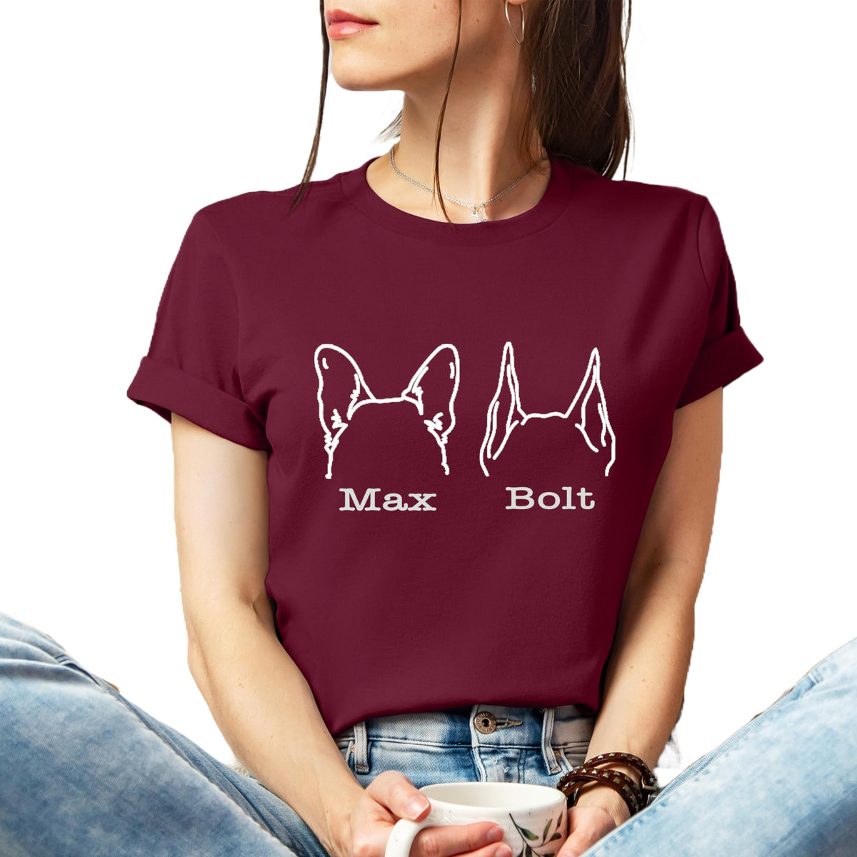 Custom Unique Personalized Schnauzer Dog Ears Shirt with Name