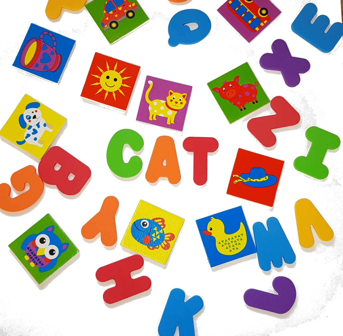 Buddy & Barney Bath Toy Stickers - Bath Alphabets and Animals Learning Stickers for Kids | 38 Pieces Spell & Learn Foam Bath Toys with Storage Bag for Kids with Mesh Storage Bag