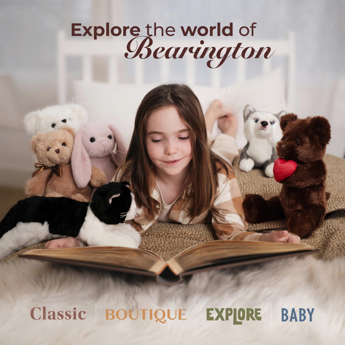 Bearington Remington Teddy Bear for Valentines Day - 9.5" Soft and Cuddly Valentines Day Stuffed Animals - Adorable Bear Stuffed Animal Plush Gift for Kids, Girlfriend, and Romantic Celebrations