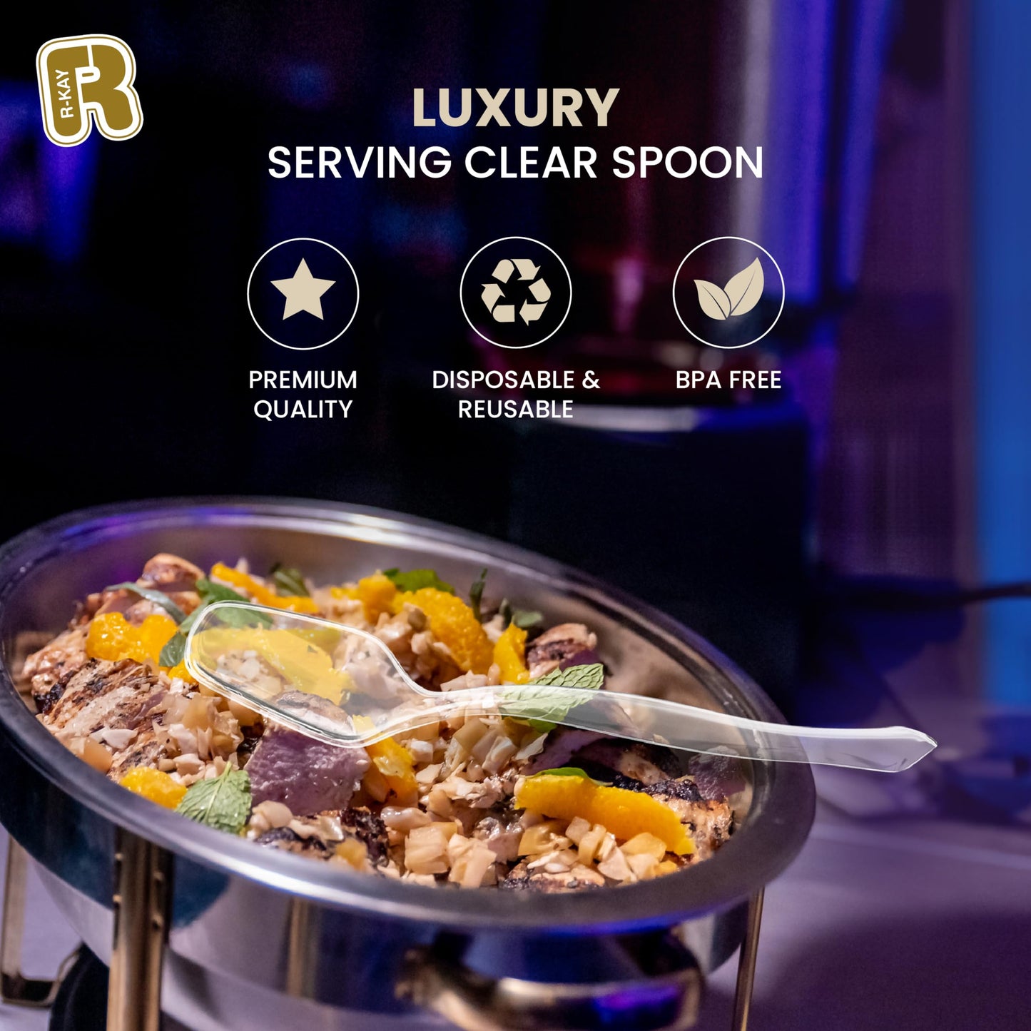 18 Pcs Clear Plastic Serving Utensils Set - 6 Clear Plastic Serving Spoons, 6 Tongs And 6 Forks - Heavy Duty Disposable Serving Utensils Set For Parties
