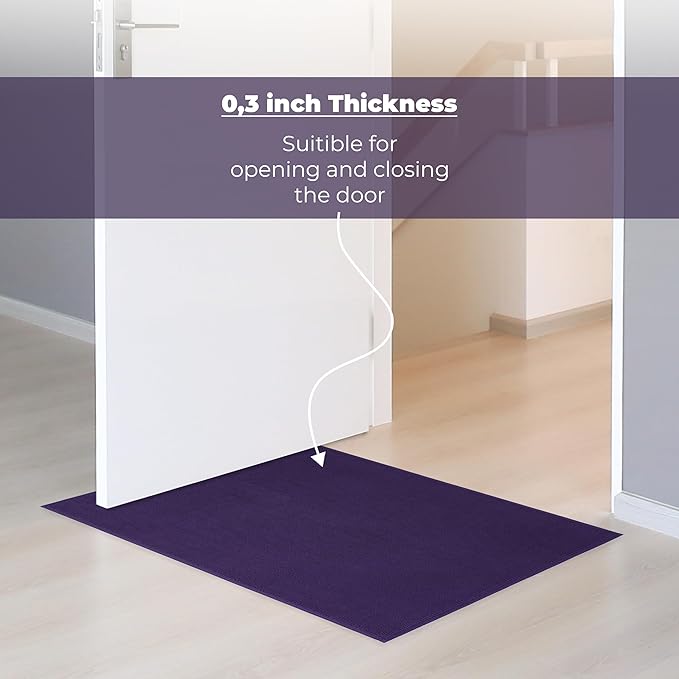 Cotton Paradise 100% Cotton Non Slip Bath Mats for Bathroom, 17x24 inch Soft Absorbent Quick Dry Machine Washable Floor Bath Mat, Purple
